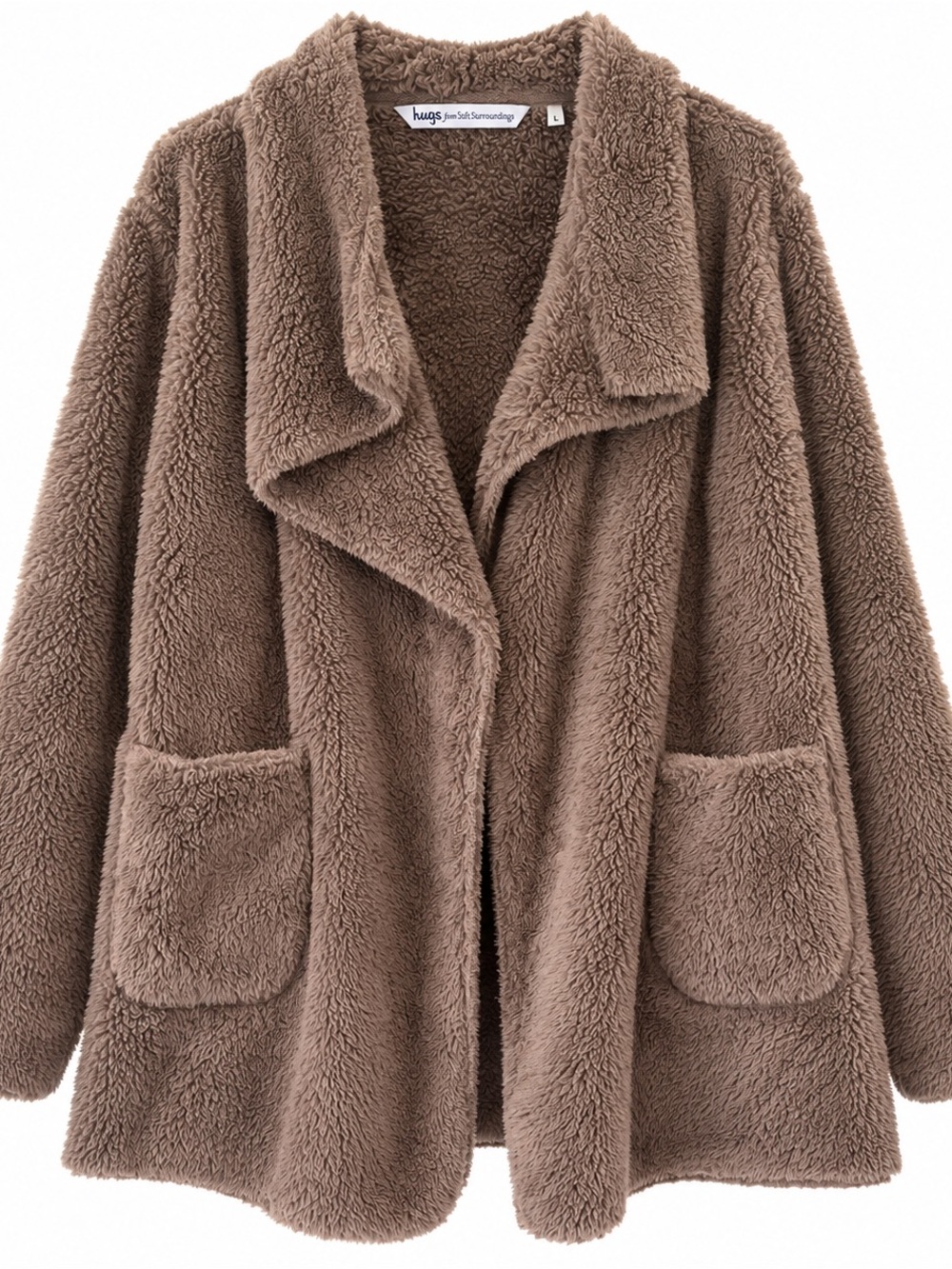 Soft Surroundings Hug Me Cardi L Taupe Plush
Fleece Oversized Cardigan